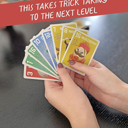 Mustachio- Mustaches Now Included, a Strategy Game of Trickery and Scheming Nuts, Funny Board Games for Teens and Family Night, Card Game for 2-6 Players