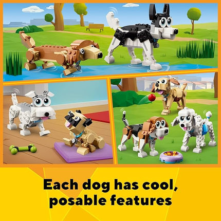 LEGO Creator 3 in 1 Adorable Dogs Building Toys - Pretend Play Toys for Girls & Boys, Ages 7+ Years - Kids Learning & Educational Sets - Gift Ideas - 31137
