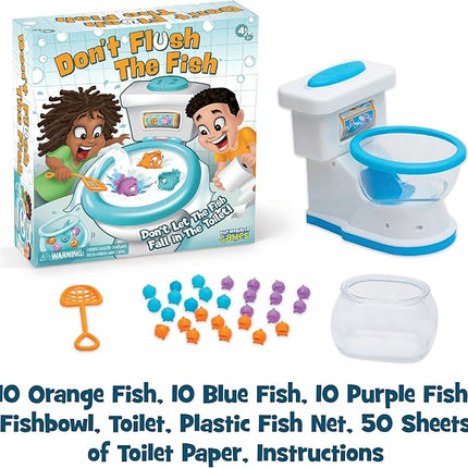 PlayMonster Dont Flush The Fish Game - Hand-Eye Coordination, Strategy Board Games for Family Game Night for Kids and Adults, Easy Assembly, Multiplayer, Ages 4+