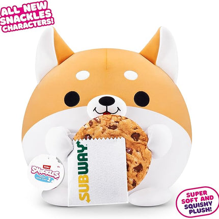 Snackles Series 2 8-inch by ZURU Cuddly Squishy Comfort 8-inch Plush with Licensed Snack Brand Accessory (Corgi&Subway Cookie)