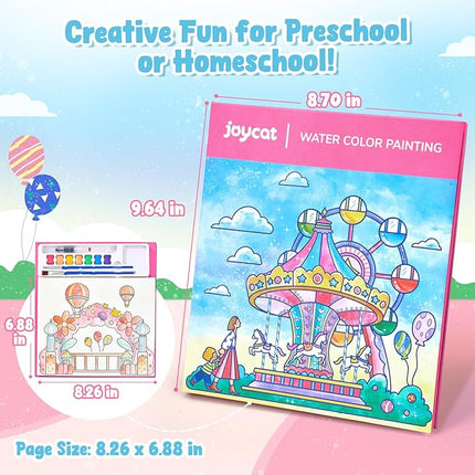 JoyCat Paint with Water Coloring Books for Toddlers, Watercolor Painting Sets for Kids Ages 3-5 4-8, Arts and Crafts Drawing Activities Toy Birthday Gift for Boys Girls (Funfair)