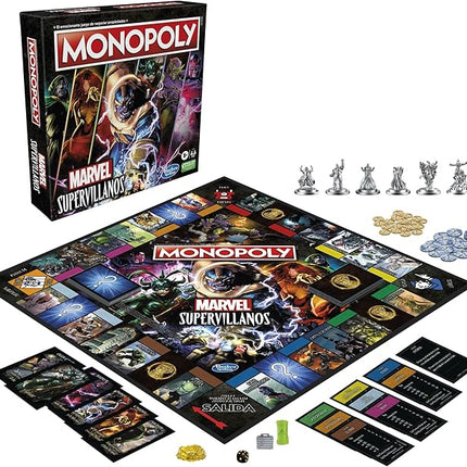 Monopoly: Marvel Super Villains Edition Board Game for Families and Kids Ages 8 and Up, Marvel Game for 2-6 Players