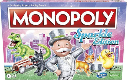 Hasbro Gaming Monopoly Sparkle Edition Board Game, Family Games, with Glittery Tokens, Pearlescent Dice, Sparkly Look, (Amazon Exclusive)