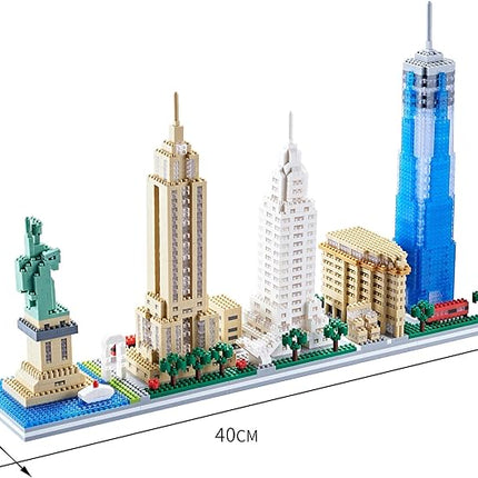 City Architecture New York Skyline Micro Building Blocks Set for Adults NYC Skyline Collection Model Kit for Teens Kids Age of 14+ 3452 Pieces