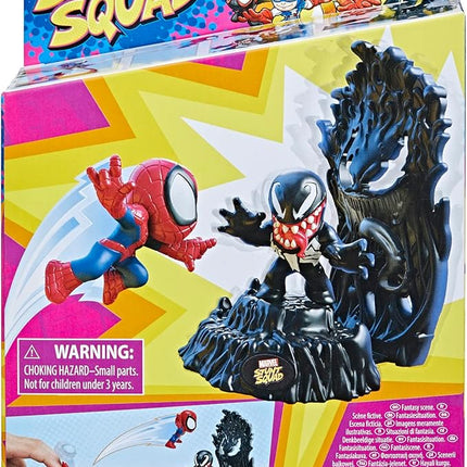 Marvel Stunt Squad Spider-Man vs. Venom Playset, 1.5-Inch Super Hero Action Figures, Marvel Toys for Kids Ages 4 and Up