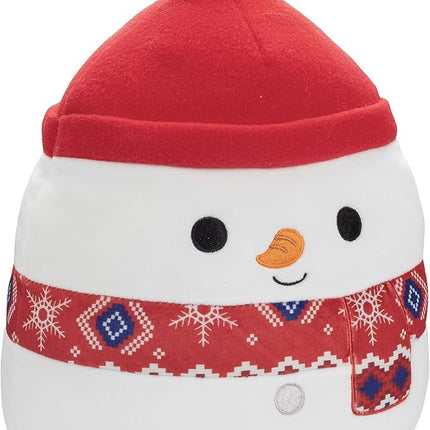 Squishmallows 10-Inch Manny The Snowman - Official Jazwares Plush - Collectible Soft & Squishy Stuffed Animal Toy - Add to Your Squad - Gift for Kids, Girls & Boys