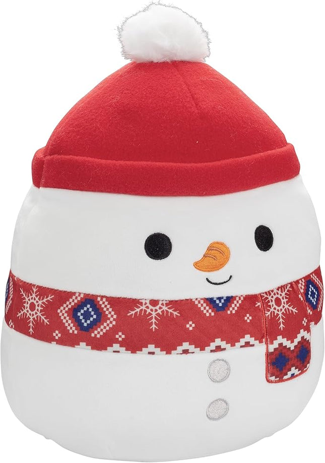 Squishmallows 10-Inch Manny The Snowman - Official Jazwares Plush - Collectible Soft & Squishy Stuffed Animal Toy - Add to Your Squad - Gift for Kids, Girls & Boys