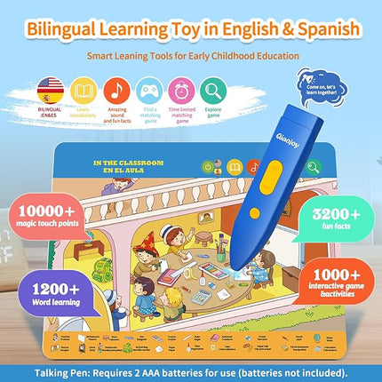 Interactive Search and Find Activity Books for Kids Ages 3-5, Toddler Travel Games Toys for Car Airplane, Road Trip Activities for Kids 4-8, Educational Preschool Learning Toys Gift with a Talking Pen