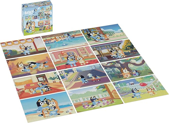 Spin Master Games, Bluey Puzzles 12-Pack, Jigsaw Puzzles for Preschoolers, Ages 4 & Up