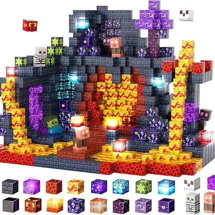 Magnetic Tiles Building Blocks for Kids Ages 3+, STEM Toys for Toddlers, 300PCS Magnetic Construction Set with Storage Bag, Educational Birthday Gifts for Boys & Girls (Mine)