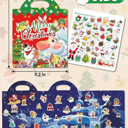 Benresive Reusable Sticker Books for Kids 2-4, Sticker Books for Toddlers 1-3 2-4, Toddler Travel Toys Activities Crafts Gifts - Christmas