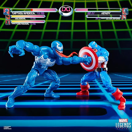 Marvel Legends Series Gamerverse Captain America vs Venom, Retro Video Game-Inspired Collectible 6-Inch Action Figures