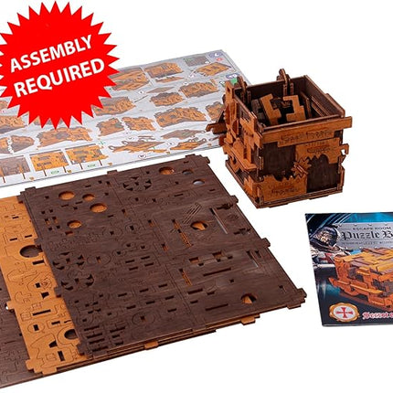 WOODEN.CITY Escape Room Puzzle Box – 3D Wooden Puzzle Box for Adults & Teens, Brain Teaser Puzzle Box Secret Lock Box with Cluebox Mechanism – Mechanical Wood Puzzle Box Kit, Unique Puzzle Boxes Gift