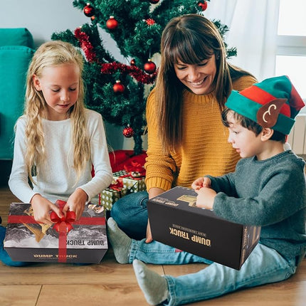 Remote Control Dump Truck Toys - RC Construction Vehicles with Blue Warning Lights, Trucks Toy for Boys Girls 3 4 5-7 8 9 10 Year Old and Up, Best Birthday Gift Ideas for Kids Age 5-10