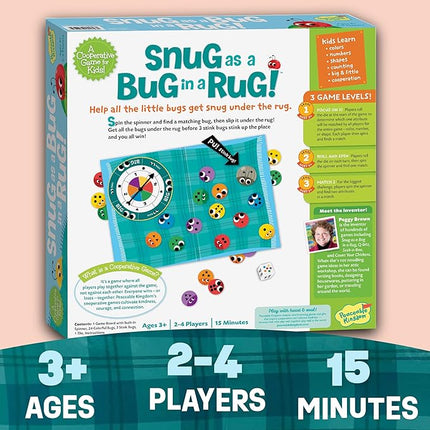 Peaceable Kingdom Snug as a Bug in a Rug Award Winning Cooperative Preschool Skills Builder Game for 2 to 4 Kids ages 3+