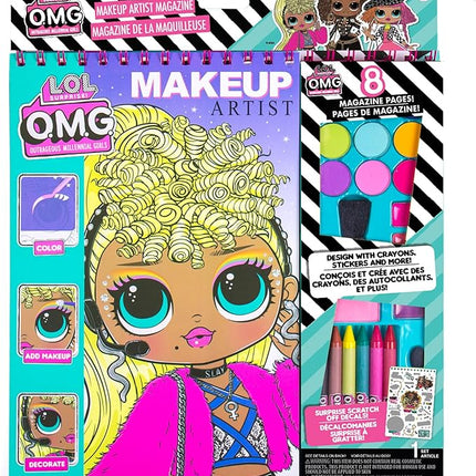 Horizon Group USA LOL OMG Make-Up Artist Magazine DIY Craft Kit, Design with Crayons, Stickers & More.Create Fashionable Looks Using Over 130 Stencil Designs & 200 Stickers