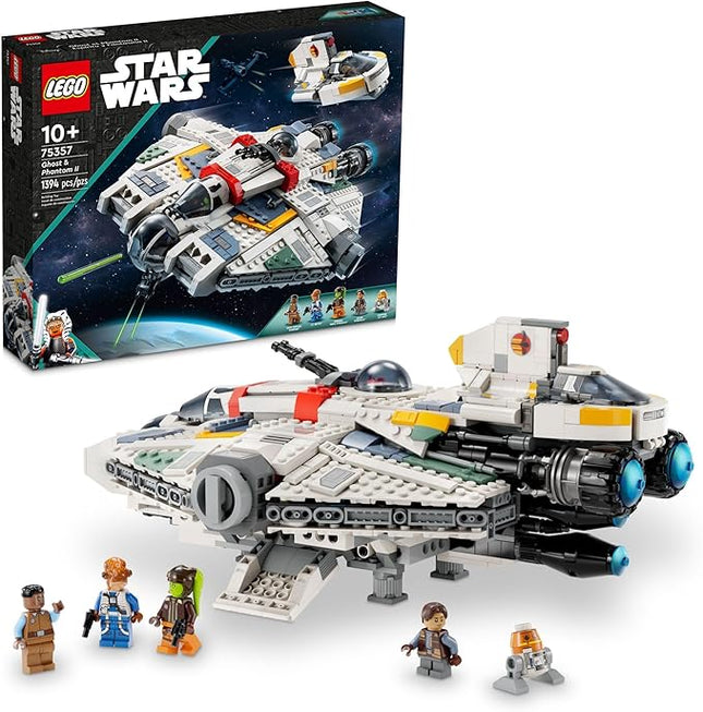 LEGO Star Wars Ahsoka Ghost and Phantom II Spaceship Toy - Star Wars Building Toys Set for Kids, Boys & Girls, Ages 10+ - Gifts for Birthdays - 5 Minifigures - 75357