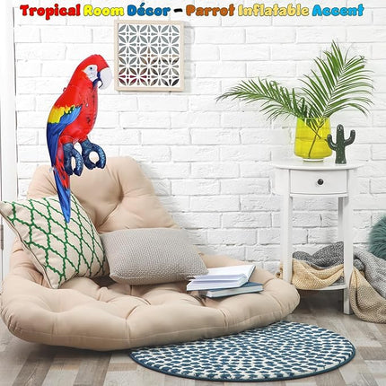 Jet Creations 24" Inflatable Scarlet Macaw Parrot Red, Yellow, Blue Animal Figure for Decor, Play, Livestock Party, Birthday,Kids Gift, Christmas, Winter