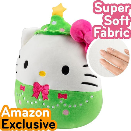 Squishmallows Original 8-Inch Hello Kitty Christmas Tree - Official Jazwares Christmas Plush - Collectible Soft & Squishy Sanrio Stuffed Animal Toy - Add to Your Squad - Gift for Kids, Girls & Boys