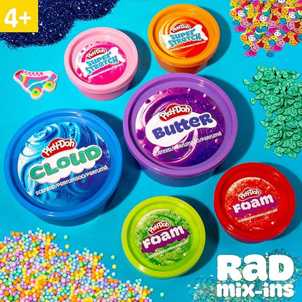 Play-Doh Retro Mix & Play Scented Compounds – Cloud, Butter, Foam, Super Stretch, Sensory Dough, Kit, Gifts for Kids, Sensory Toys, Party Favors for Kids 8-12, Playdoh Compound Packs