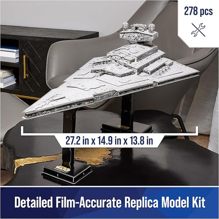 4D Build, Star Wars Deluxe Imperial Star Destroyer 3D Model Kit, Star Wars Collectibles & Desk Decor, Adult Puzzle, Building Toys, 278 Pieces, 3D Puzzles, Gift Ideas for Ages 12 & Up