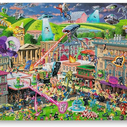 Alien Attack Sci-Fi Classics 1000-Piece Jigsaw Puzzle for Adults | Interactive Brain Teaser, Educational Toys & Games, Home Activities Building Kit for Creative Play | Nostalgic Gifts and Collectibles