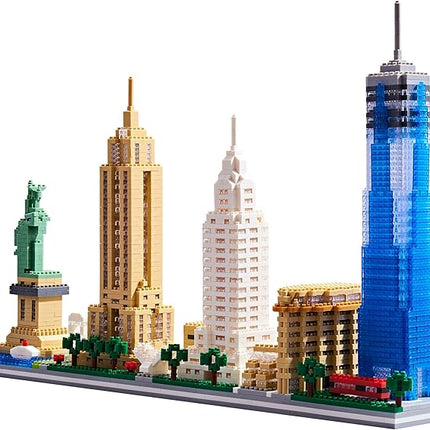 City Architecture New York Skyline Micro Building Blocks Set for Adults NYC Skyline Collection Model Kit for Teens Kids Age of 14+ 3452 Pieces