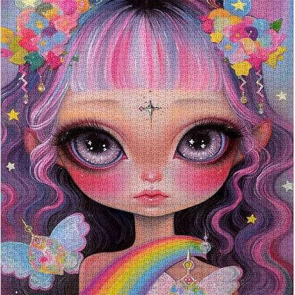 1000 Piece Rainbow Girl Jigsaw Puzzle Exquisite Cute Doll Jigsaw Puzzles for Adults Fashionable Sophisticated Home Decoration Family Puzzle Perfect for Game Nights Ideal Gift Choice 20 x 27 Inch