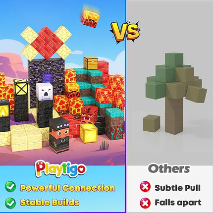 Magnetic Blocks - 154PCS Build Mine Magnet World Cube Toys with Magnet Board for Kids Age 3 4 5 6 7 8 9 10, Magnetic Tiles Stacking Toys, Sensory Birthday Gifts for Boys Girls, Classroom Must Haves