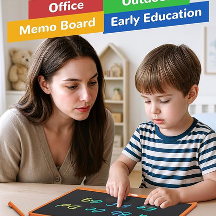 KOKODI LCD Writing Tablet, 16 Inch Colorful Toddler Doodle Board Drawing Tablet, Erasable Reusable Electronic Drawing Pads, Educational and Learning Toy for 3-6 Years Old Boy and Girls(Orange)