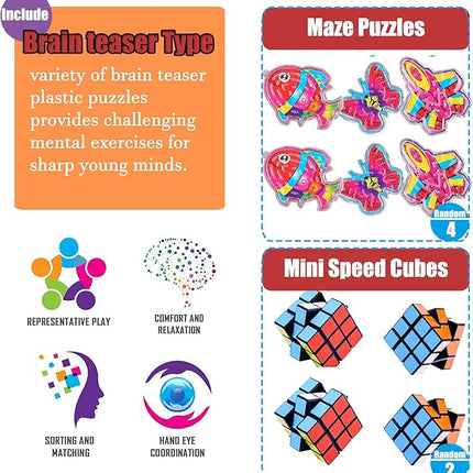 109 PCS Premium Party Favors Toys for Kids,Assortment Mini Pop Fidget it Toys for All Ages Kids,Classroom Prizes,Treasure Chest, Prize Box Toys, Goody Bag Fillers,Carnival Prizes for Boys Girls 4-10