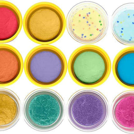 Play-Doh 12 Pack Celebration Compound, Includes Confetti & Metallic Shine, Assort. Colors, Back to School Gifts, Prizes, & Party Favors, Kids Arts & Crafts, Preschool Toys, Ages 3+
