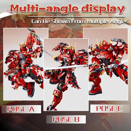 Samurai Mech Building Block Sets, Compatible with Lego Mech, Double Swords Weapon Japanese Warrior Model Play Sets, Creative Collectible Toy for Adults Man Teens Boys 8+, 923 Pcs