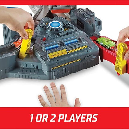 Hot Wheels Track Set Spin Storm, 3 Intersections for Crashing & Motorized Booster, 1:64 Scale Toy Car (Amazon Exclusive)