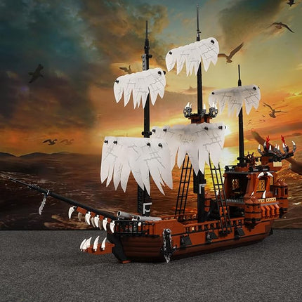 Toy Building Block Set, Pirate Ship Regular Size Brick Model Kit, Creative Ship Building Construction, Christmas Birthday Gift for Adult Teens Children Kids Boys Girls 8+ 1182pcs