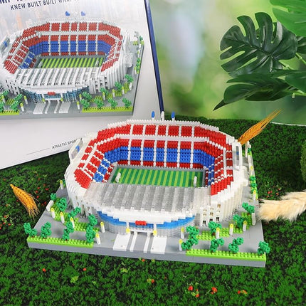 Barcelona Soccer Stadium Blocks Building Sets, Camp NOU Soccer Stadium Building Block Model, 3500+ Pieces Architecture Micro Brick Model,Perfect Soccer Gifts for Adults & Fans