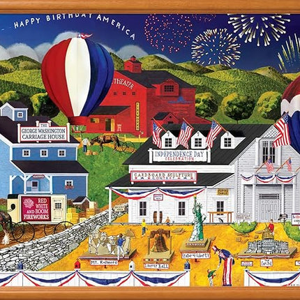 Masterpieces - 500 Piece Jigsaw Puzzle, Large EZ Grip Shapes, 4th of July, Fun for Adults, Seniors, Family, Kids, 19.25" x 26.75"