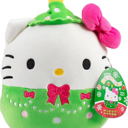Squishmallows Original 8-Inch Hello Kitty Christmas Tree - Official Jazwares Christmas Plush - Collectible Soft & Squishy Sanrio Stuffed Animal Toy - Add to Your Squad - Gift for Kids, Girls & Boys