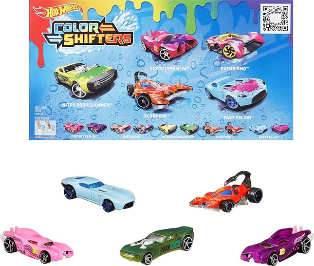 Hot Wheels 5 Car Pack Color Changing Toy Cars Use Warm and Cold Water for Transformation 1:64 Scale Ages 3 and Older Compatible