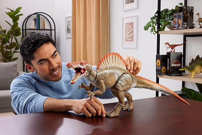 Mattel Jurassic World Hammond Collection Action Figure, Jurassic Park 3 Spinosaurus, Extra Large Carnivore Dinosaur Toy, Posable Tongue & Wired Tail