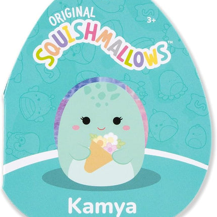 Squishmallows Original 14in Kamya The Mint Leatherback Turtle Holding Bouquet – Official Jazwares Plush (Large)