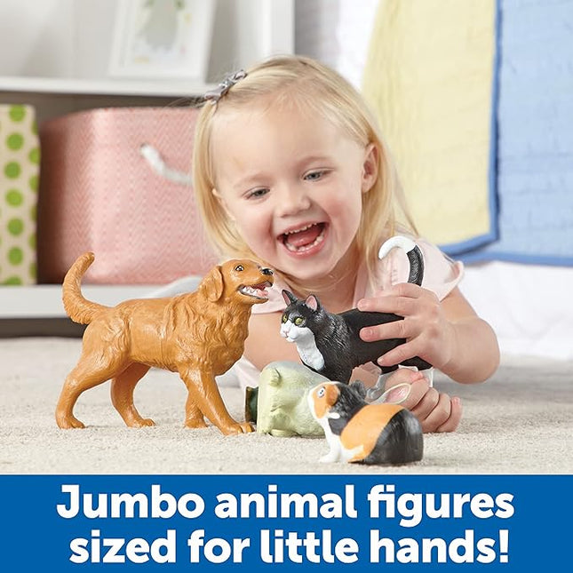 Learning Resources Jumbo Domestic Pets - 6 Pieces, Ages 2+ Preschool Pet Toys, Classroom Desk Pets, Preschool Learning Toys
