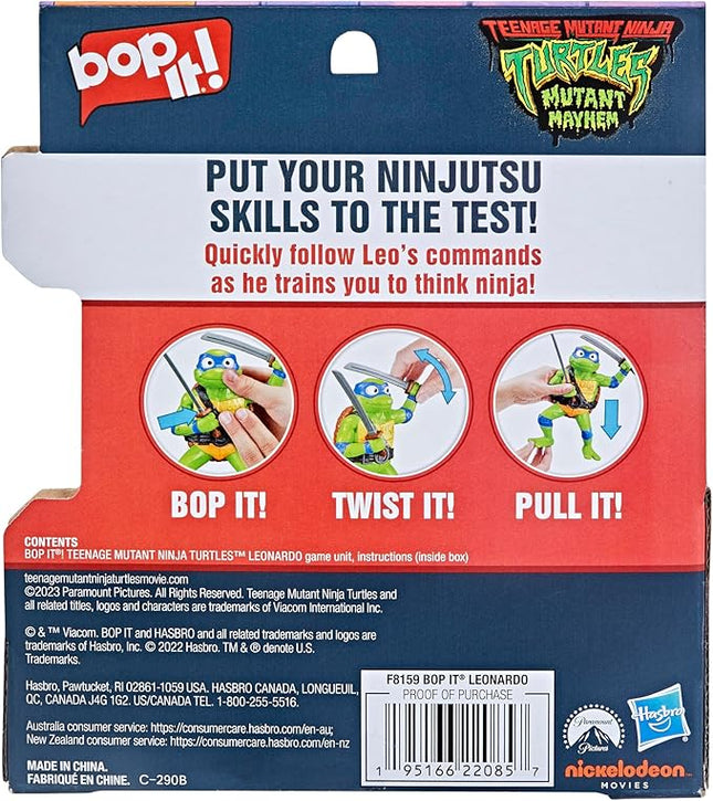 Bop It! Teenage Mutant Ninja Turtles Leonardo Edition Game for Kids Ages 8 and Up, Teenage Mutant Ninja Turtles Toys, for 1 or More Players