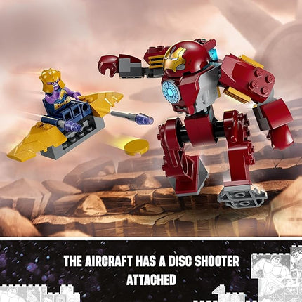 LEGO Marvel Iron Man Hulkbuster vs. Thanos 76263 Building Toy Set with Thanos and Iron Man Figures, Hulkbuster Toy with Posable Mech for Super Hero Battle Action, Fun Marvel Toy for Kids Ages 4 and Up