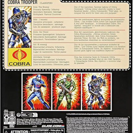 G.I. Joe Classified Series Retro Cardback Cobra Trooper, Collectible 6 Inch Action Figure with 9 Accessories