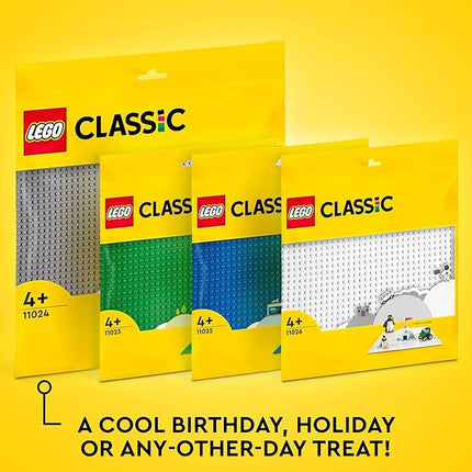 LEGO Classic White Baseplate, Square 32x32 Stud Foundation to Build, Play, and Display Brick Creations, Great for Snowy and Winter Landscapes, 11026