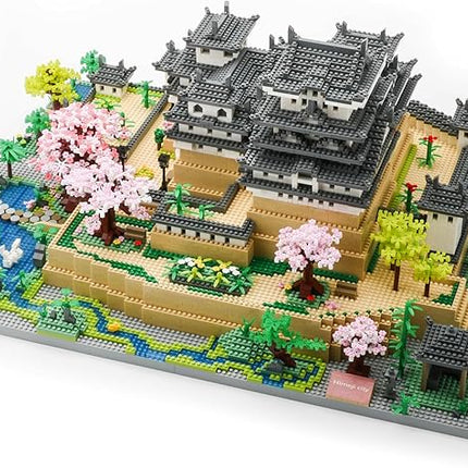 Japanese Micro Building Blocks Sets for Adults 10080 PCS Japan Himeji Castle with Cherry Blossoms Model Kit Big Architecture Landmarks Collection Kit