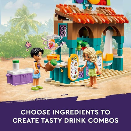 LEGO Friends Beach Smoothie Stand, Kids’ Pretend Play Food Set, Beach Toy Gift Idea for Girls and Boys Ages 6 and Up with 2 Mini Dolls, a Turtle Toy Figure and Accessories, 42625