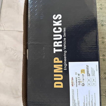 Remote Control Dump Truck, RC Construction Vehicle for Kids with 9 Channel Metal Bed Light Sound & Rechargeable Battery, Electric Transport Garbage Truck Toy for Toddlers Boys Girls Age 3+