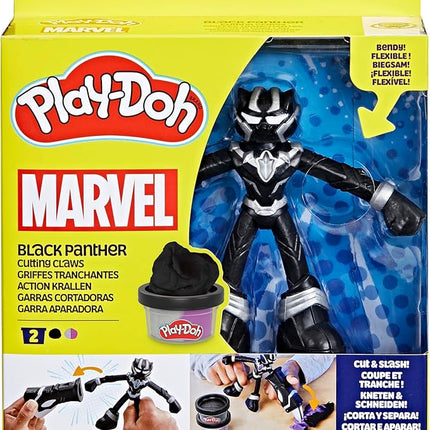 Play-Doh Marvel Black Panther Cutting Claws with Bendy Action Figure, Imagination Toys for 4 Year Old Boys and Girls and Up